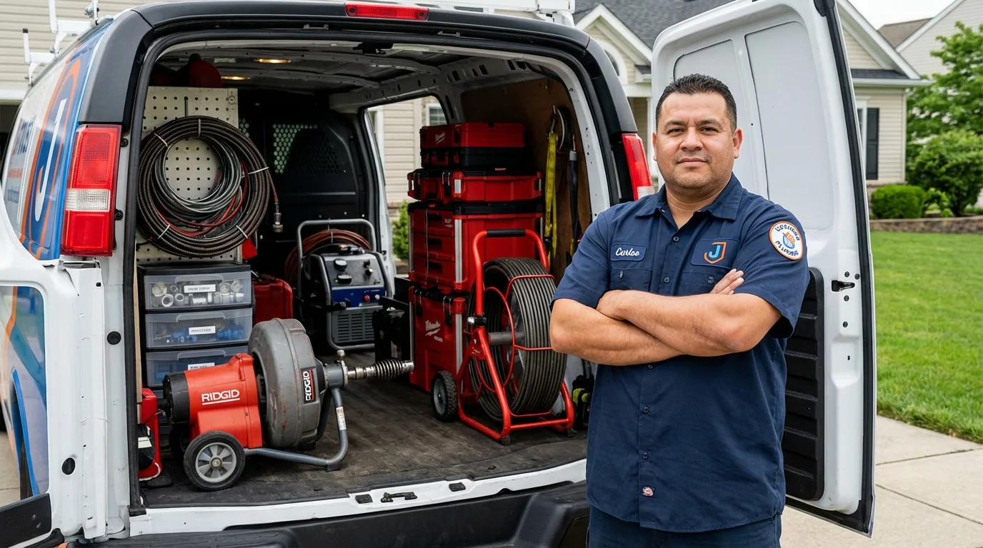 Professional drain cleaning equipment and Johns Plumbing LLC plumber in Berkeley