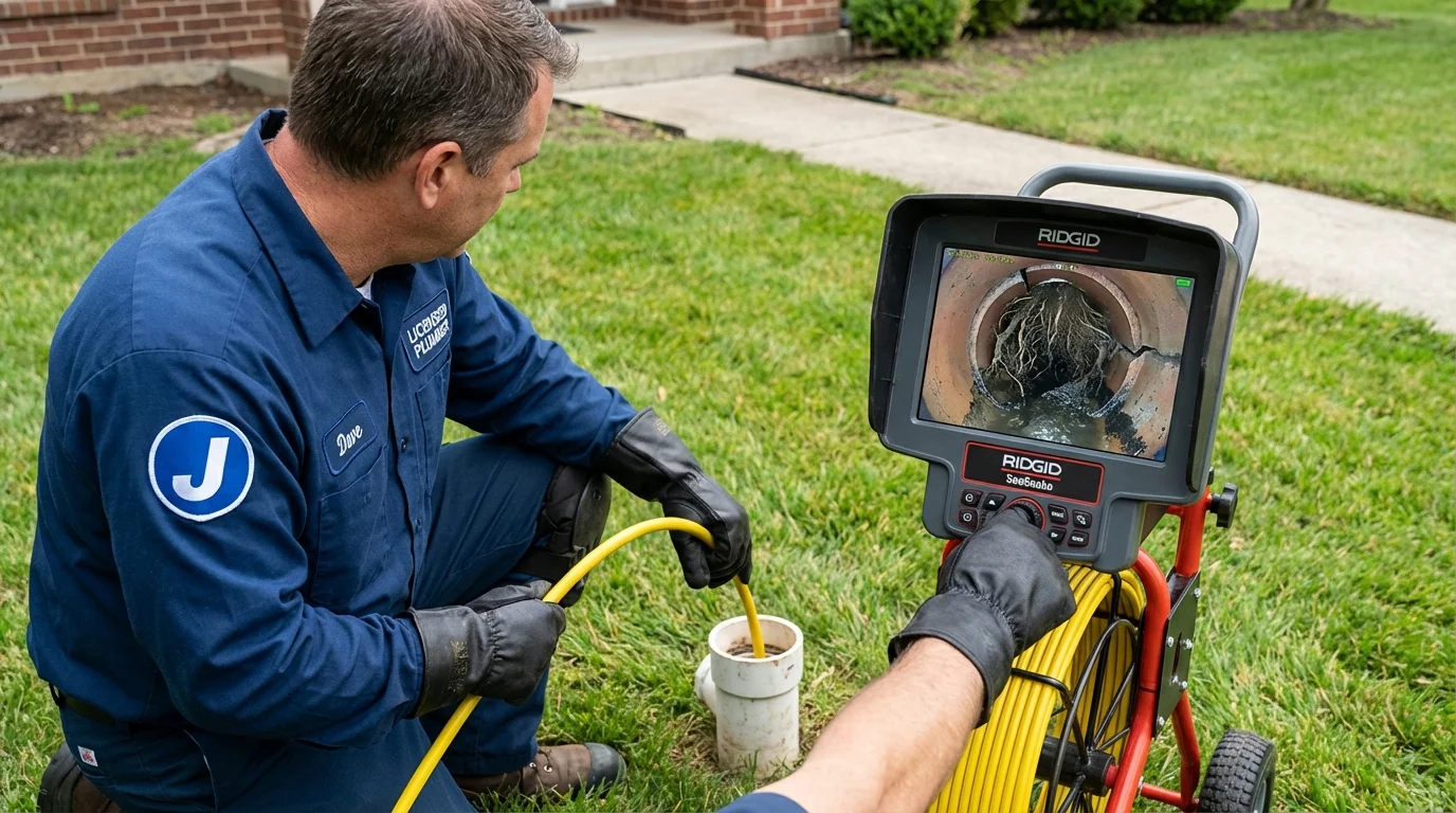 Sewer camera inspection being performed by Johns Plumbing LLC in Berkeley